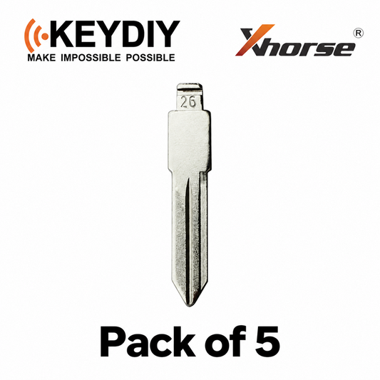 KEYDIY/ Xhorse B102 #26 GM 10-Cut Flip Key Blade for Xhorse & KEYDIY Remotes - Pack of 5