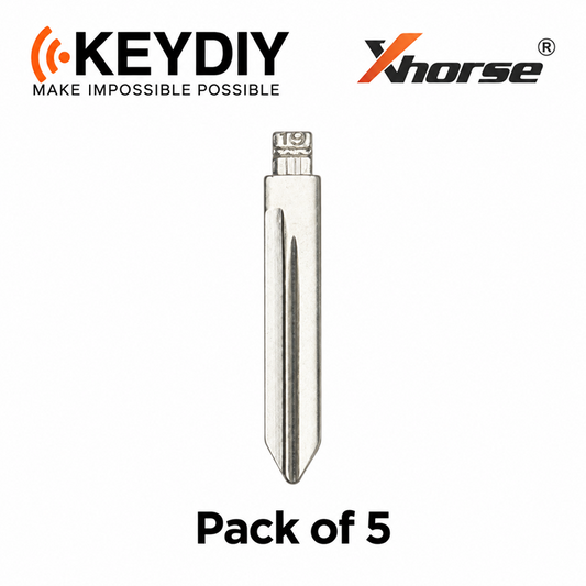 KEYDIY/ Xhorse H75 / FO38 #19 Flip Key Blade for Xhorse & KEYDIY Remotes - Pack of 5