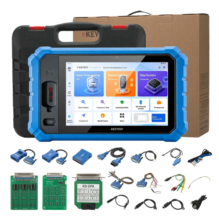 KEYDIY KD-X6 Professional key programmer full kit with adapters, cables and carrying case