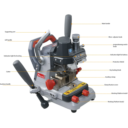 Xhorse Dolphin XP-007 parts: handles, micro-adjuster, protective shield, clamps and platform knobs