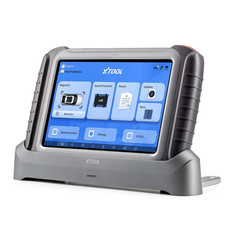 XTOOL IP919PRO tablet on wireless charging dock