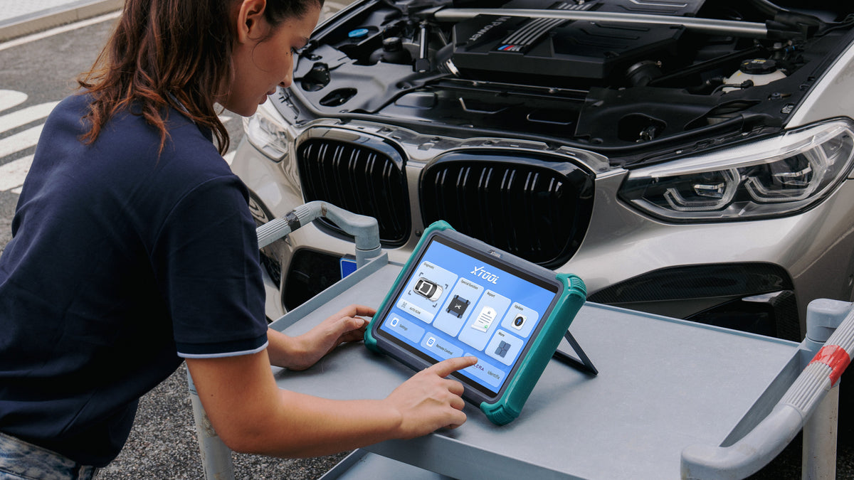 XTOOL Prodigy in use for vehicle diagnostics