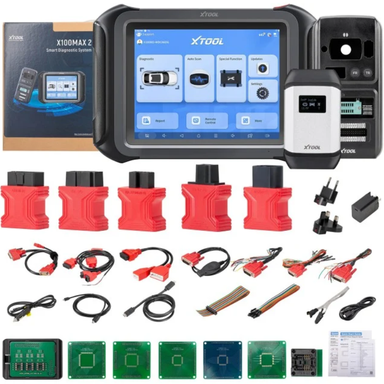 XTOOL X100 MAX 2 full kit with J2534 VCI, KC501 programmer, cables and adapters