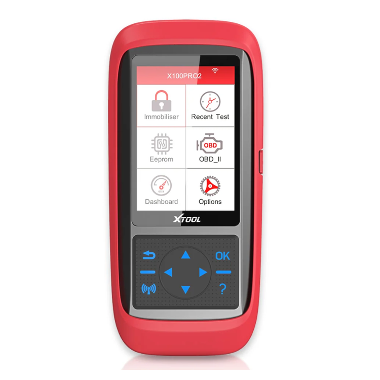 XTOOL X100 Pro2 front view with main menu