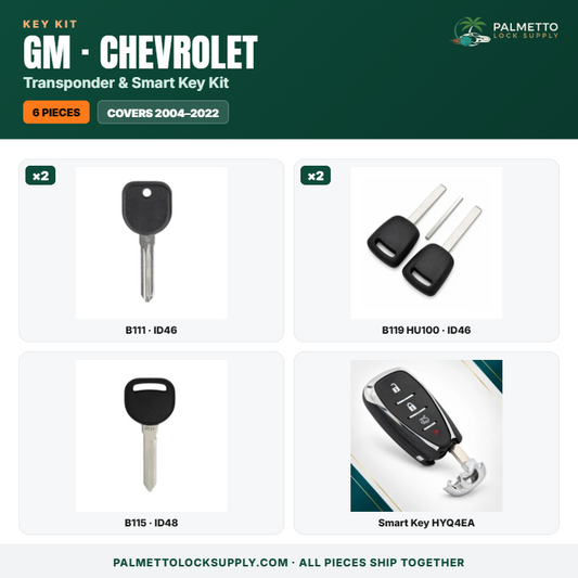 GM / Chevrolet Transponder & Smart Key Kit – 6 Pieces