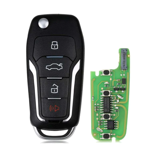 Xhorse XEFO01EN super remote flip key, Ford style, 4 buttons, with PCB