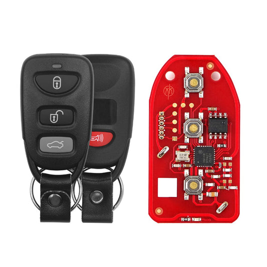 Xhorse XKHY21EN 2nd gen universal remote key, Hyundai style, 4 buttons, red PCB