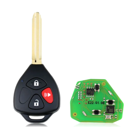 Xhorse XKTO04EN universal wired remote head key, Toyota style, 3 buttons, with PCB
